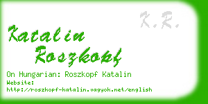 katalin roszkopf business card